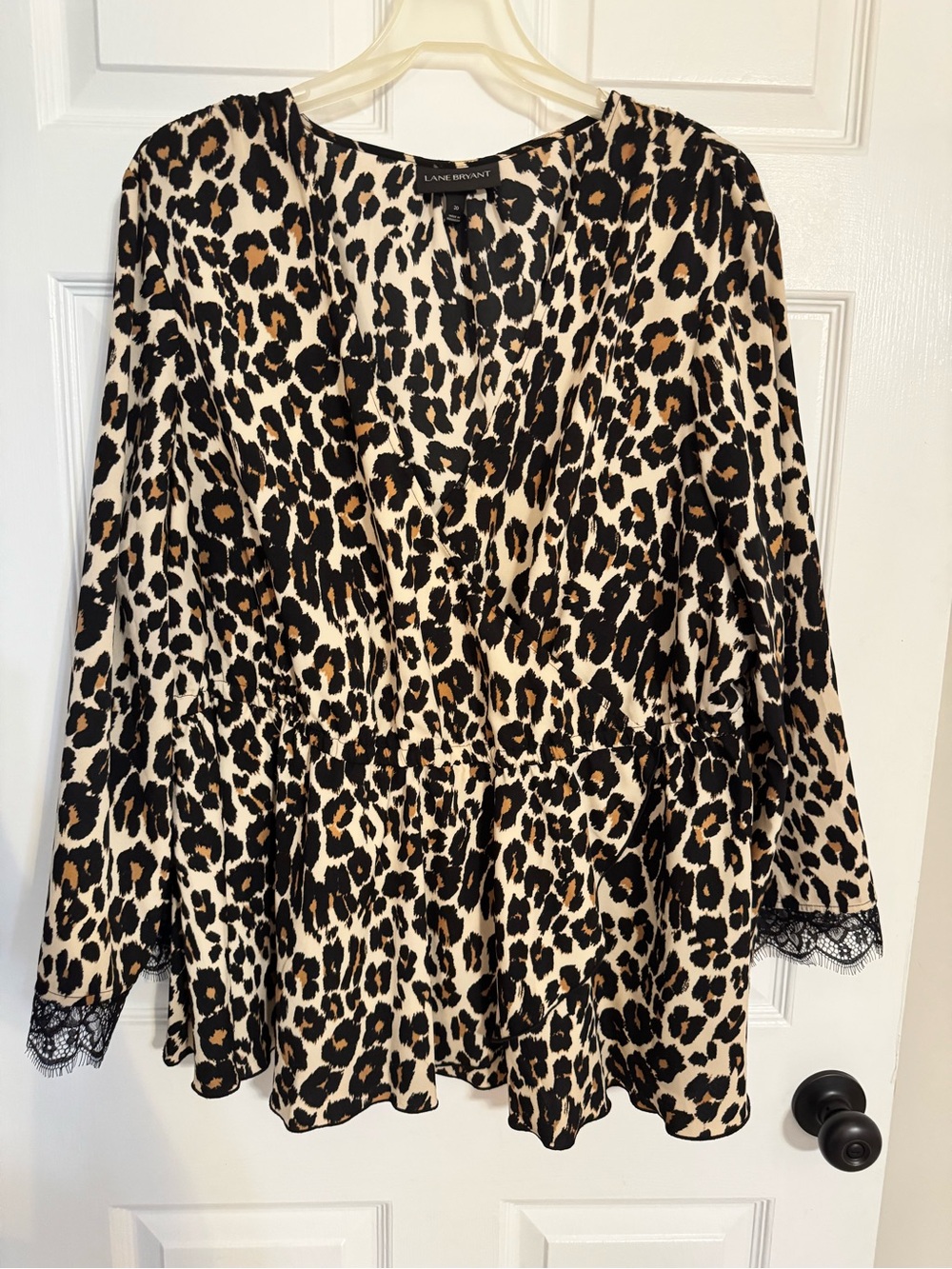 Lane Bryant Leopard Print Faux Wrap Blouse